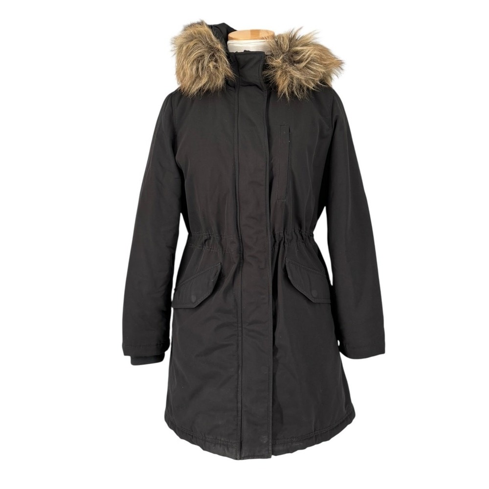 Gap Cold Control Parka Faux Fur Collar Small Mid Length Anorak Gorpcore Outdoor